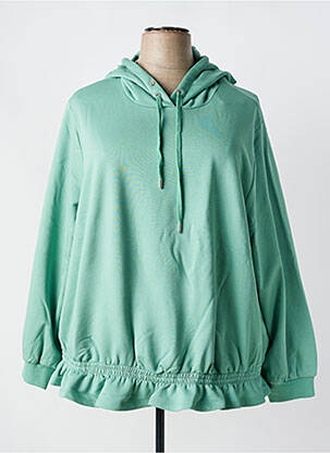 Sweat-shirt à capuche col v manches longues vert SHEEGO femme