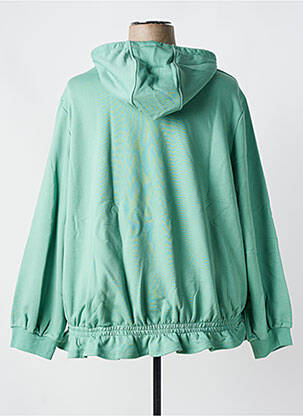 Sweat-shirt à capuche col v manches longues vert SHEEGO femme