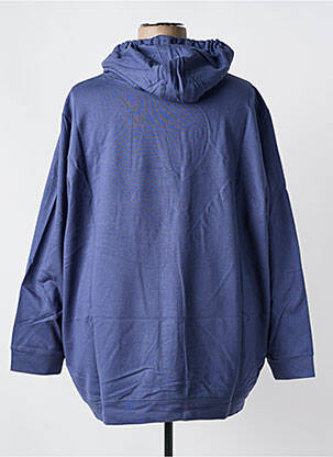 Sweat-shirt à capuche col v manches longues bleu SHEEGO femme