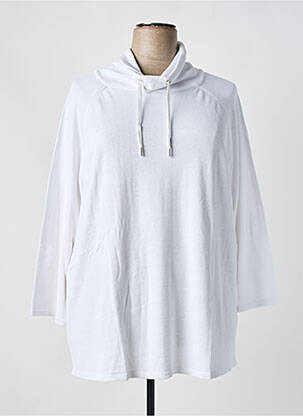 Pull coupe droite manches longues blanc SHEEGO femme