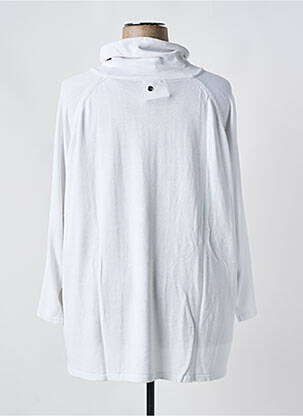 Pull coupe droite manches longues blanc SHEEGO femme