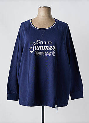 Sweat-shirt tissage jersey manches longues bleu SHEEGO femme
