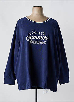 Sweat-shirt tissage jersey manches longues bleu SHEEGO femme