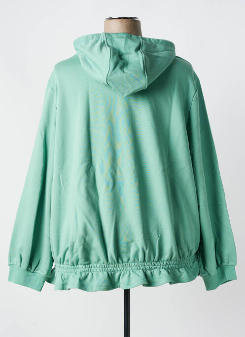 Sweat-shirt à capuche col v manches longues vert SHEEGO femme
