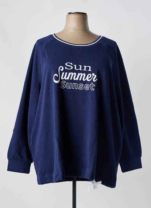 Sweat-shirt tissage jersey manches longues bleu SHEEGO femme