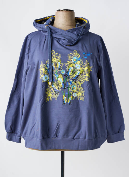 Sweat-shirt à capuche bleu SHEEGO pour femme