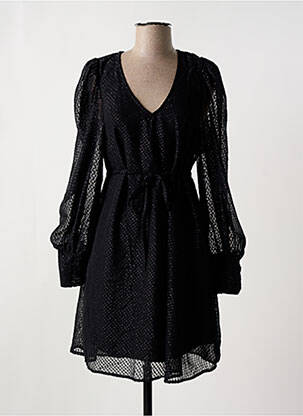 Robe courte manches longues manches longues noir ICHI femme