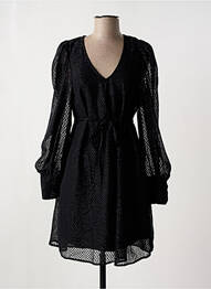 Robe courte manches longues manches longues noir ICHI femme
