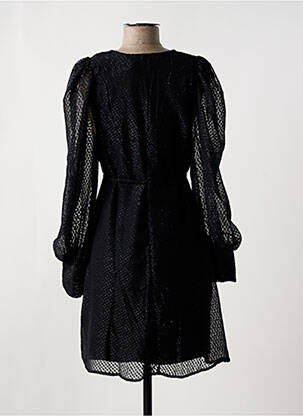 Robe courte manches longues manches longues noir ICHI femme