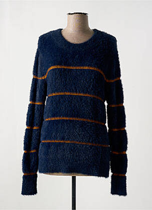 Pull stretch manches longues bleu ICHI femme