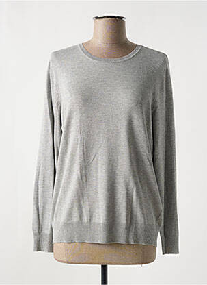 Pull tissage chiné manches longues gris FRANSA femme