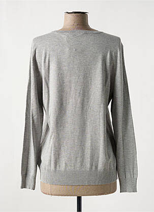 Pull tissage chiné manches longues gris FRANSA femme
