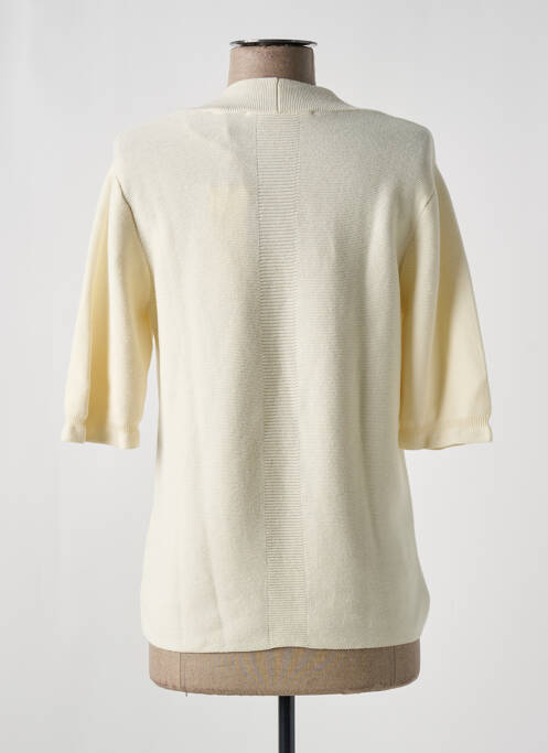 Pull coupe cintrée manches courtes beige YAYA femme