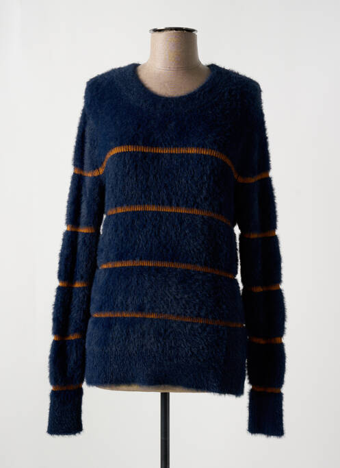 Pull stretch manches longues bleu ICHI femme