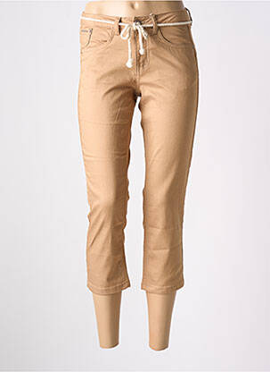 Pantacourt stretch taille normale beige CREAM femme