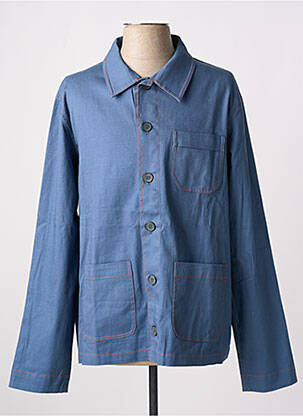 Veste casual fermeture boutonnée sur le devant bleu LAURENCE AIRLINE homme