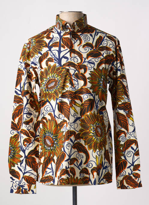 Chemise manches longues manches longues orange LAURENCE AIRLINE homme