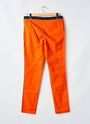Pantalon chino fermeture zippée sous rabat avec crochet taille normale orange LAURENCE AIRLINE homme