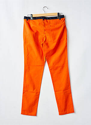 Pantalon chino fermeture zippée sous rabat avec crochet taille normale orange LAURENCE AIRLINE homme