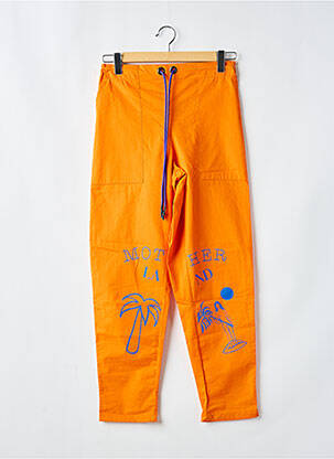 Pantalon droit tissage popeline taille normale orange LAURENCE AIRLINE homme