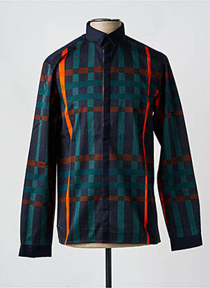 Chemise manches longues manches longues bleu LAURENCE AIRLINE homme
