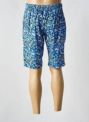 Bermuda taille élastique taille normale bleu LAURENCE AIRLINE homme