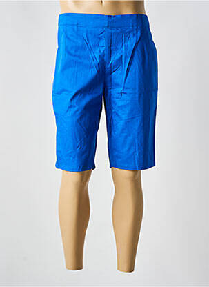 Bermuda taille élastique taille normale bleu LAURENCE AIRLINE homme