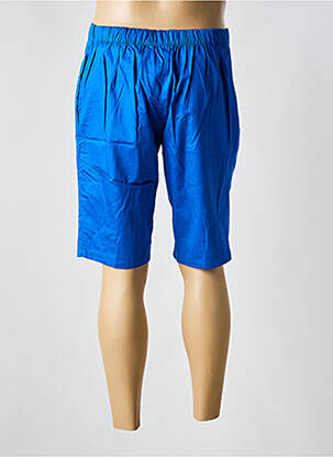 Bermuda taille élastique taille normale bleu LAURENCE AIRLINE homme