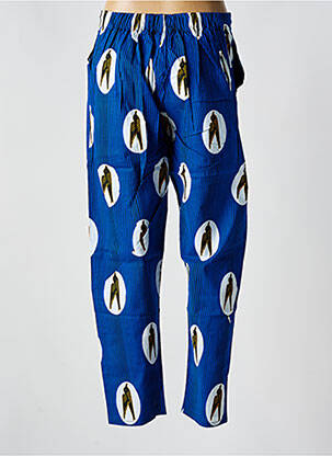 Pantalon droit tissage popeline taille normale bleu LAURENCE AIRLINE homme
