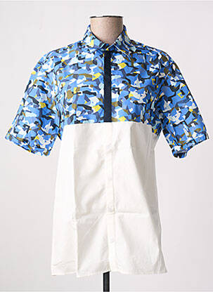 Chemisier coupe cintrée manches courtes bleu LAURENCE AIRLINE femme