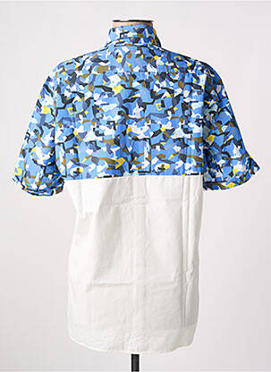 Chemisier coupe cintrée manches courtes bleu LAURENCE AIRLINE femme