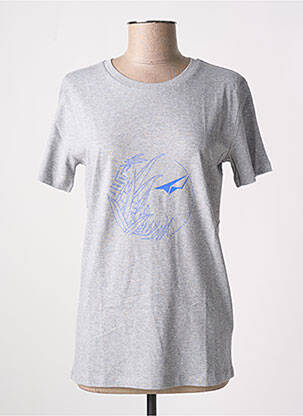 T-shirt sérigraphie manches courtes gris LAURENCE AIRLINE femme