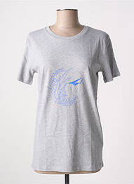 T-shirt sérigraphie manches courtes gris LAURENCE AIRLINE femme