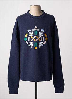 Sweat-shirt stretch manches longues bleu LAURENCE AIRLINE homme