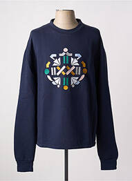 Sweat-shirt stretch manches longues bleu LAURENCE AIRLINE homme