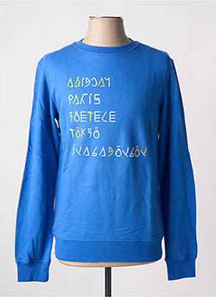 Sweat-shirt tissage jersey manches longues bleu LAURENCE AIRLINE homme