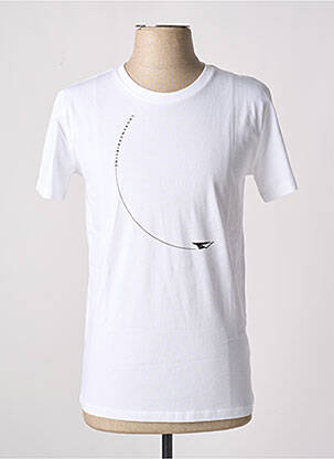T-shirt bio manches courtes blanc LAURENCE AIRLINE homme