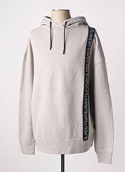 Sweat-shirt à capuche gris LAURENCE AIRLINE pour homme seconde vue