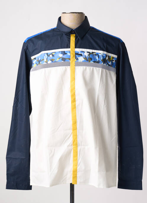 Chemise manches longues bleu LAURENCE AIRLINE pour homme