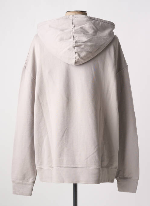 Sweat-shirt à capuche gris LAURENCE AIRLINE pour homme