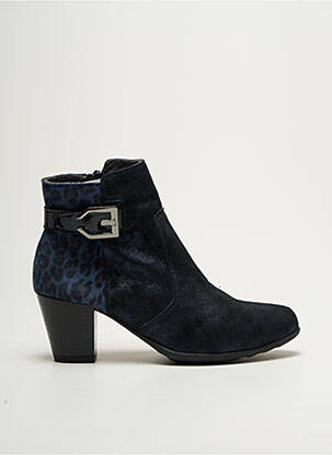 Bottines/boots tissage satiné talon de 4 à 6cm bleu GEO-REINO femme