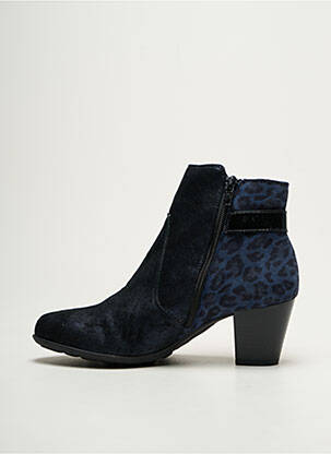 Bottines/boots tissage satiné talon de 4 à 6cm bleu GEO-REINO femme