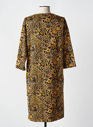 Robe mi-longue manches 3/4 manches 3/4 jaune FRED SABATIER femme