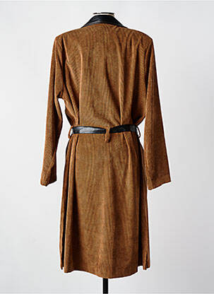 Manteau long coupe cintrée sans capuche marron ONE O ONE femme