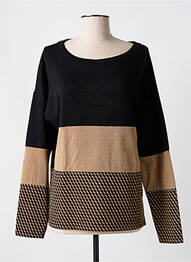 Pull coupe cintrée manches longues noir QUATRE VINGT JOURS femme