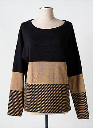Pull coupe cintrée manches longues noir QUATRE VINGT JOURS femme