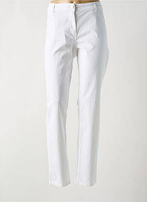 Pantalon slim tissage popeline taille normale blanc AGATHE & LOUISE femme