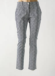 Pantalon chino tissage popeline taille normale bleu ÉTYMOLOGIE femme