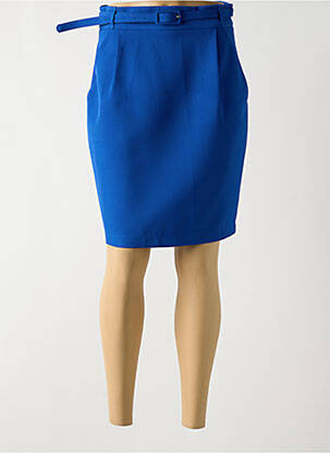 Jupe mi-longue taille à pinces bleu HIPPOCAMPE femme