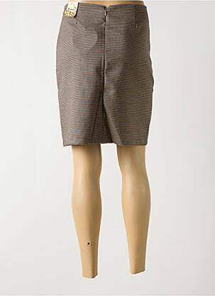 Jupe courte taille à pinces marron ONADO femme